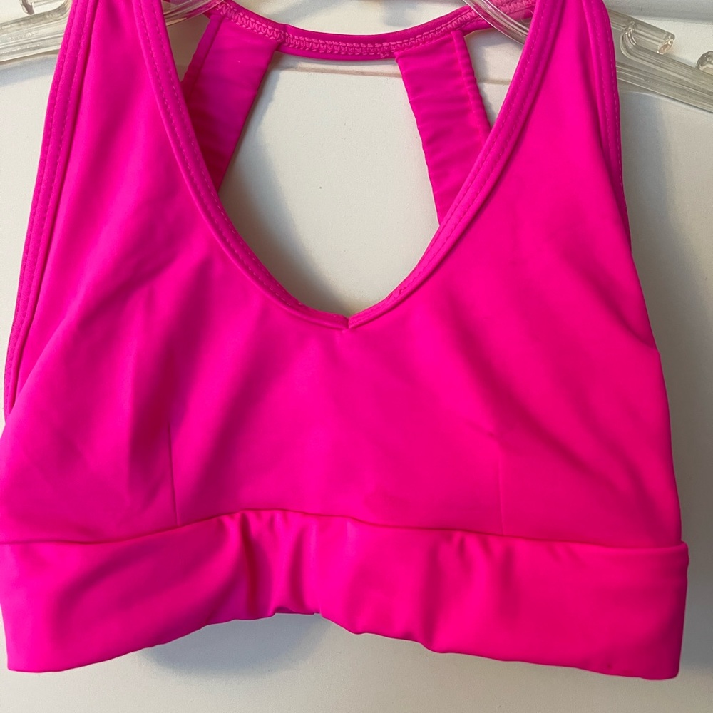 Balera hot pink open back dance sports bra top